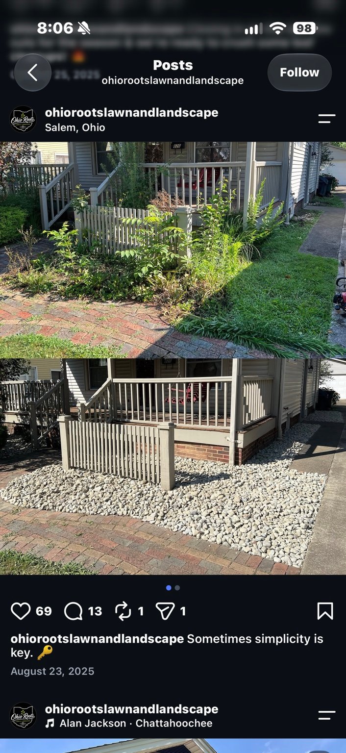 Decorative stone landscape installation